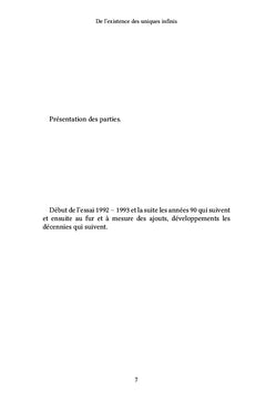 De l'existence des uniques infinis