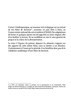 L'Anthropozoïque Un nouveau récit écologique