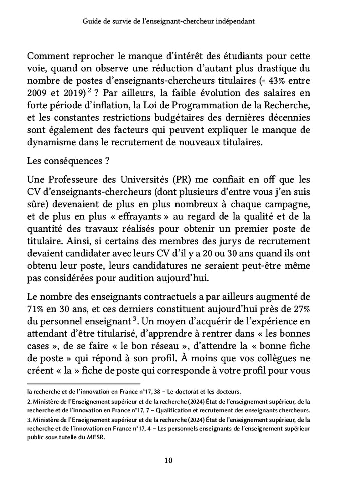 Guide de survie de l'enseignant-chercheur indépendant