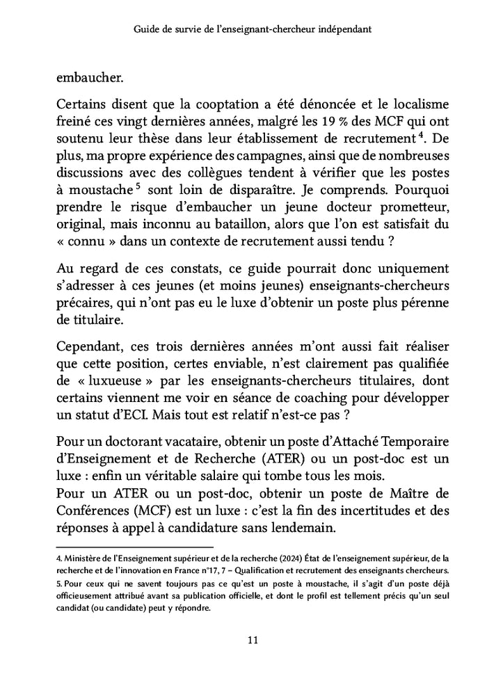 Guide de survie de l'enseignant-chercheur indépendant