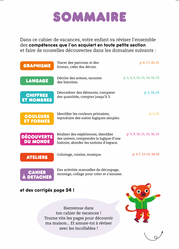 Cahier de vacances - Les incollables - Toute Petite Section à Petite Section