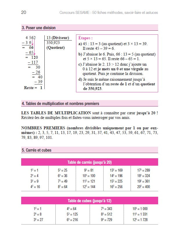 Concours SESAME en 50 fiches: 2024