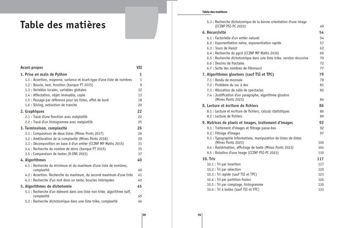Informatique avec Python - Exercices incontournables