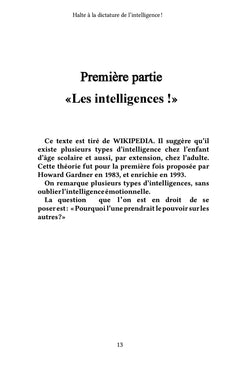 Halte à la dictature de l'intelligence !