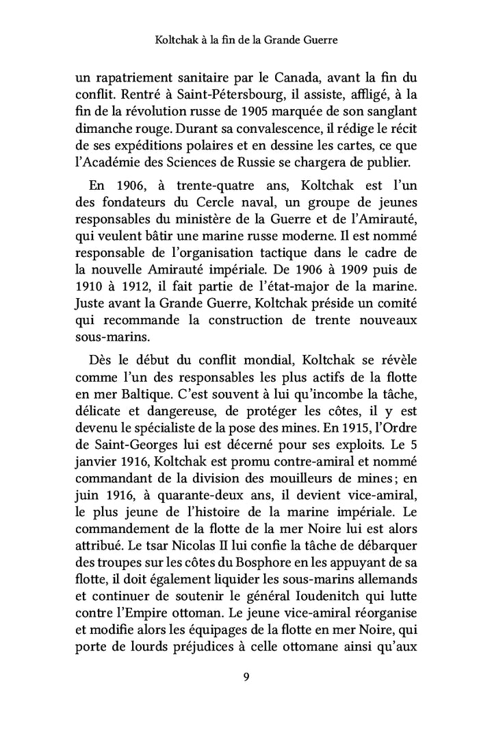 Koltchak à la fin de la Grande Guerre