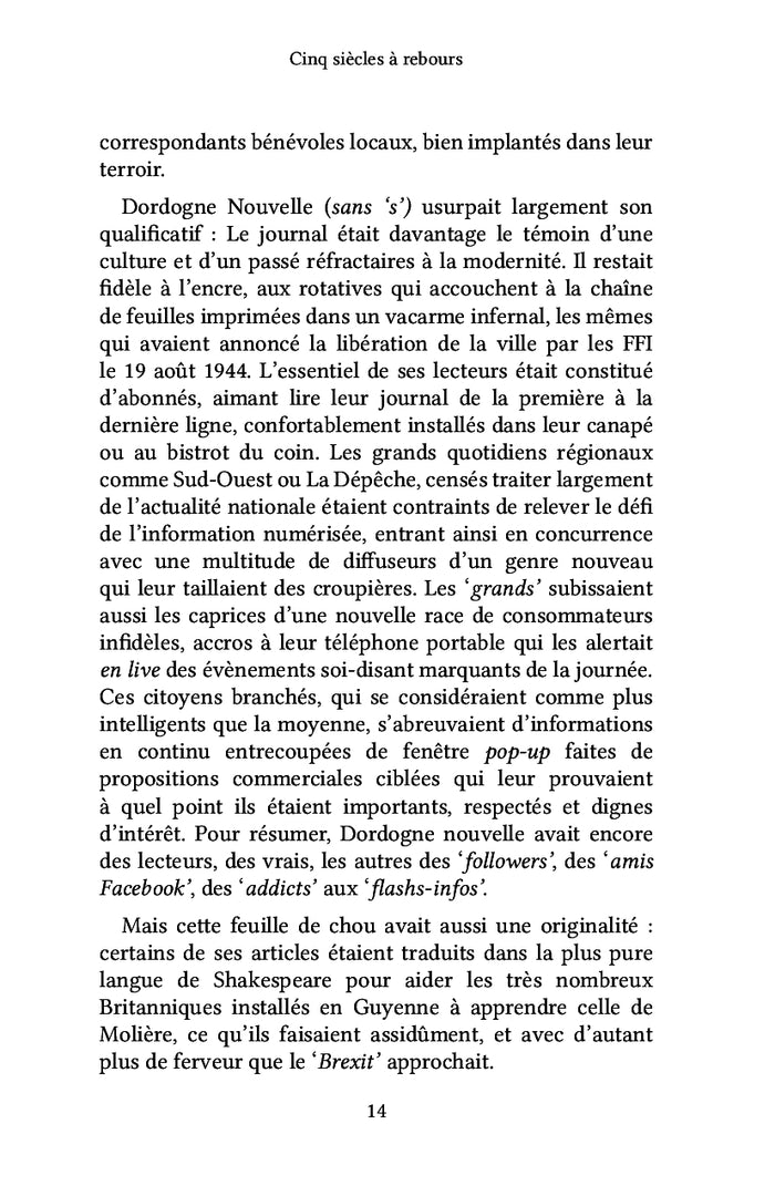 Cinq siècles à rebours