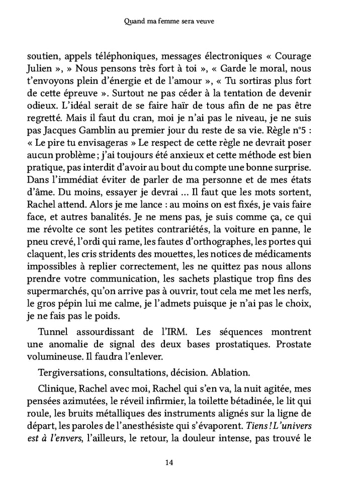 Quand ma femme sera veuve