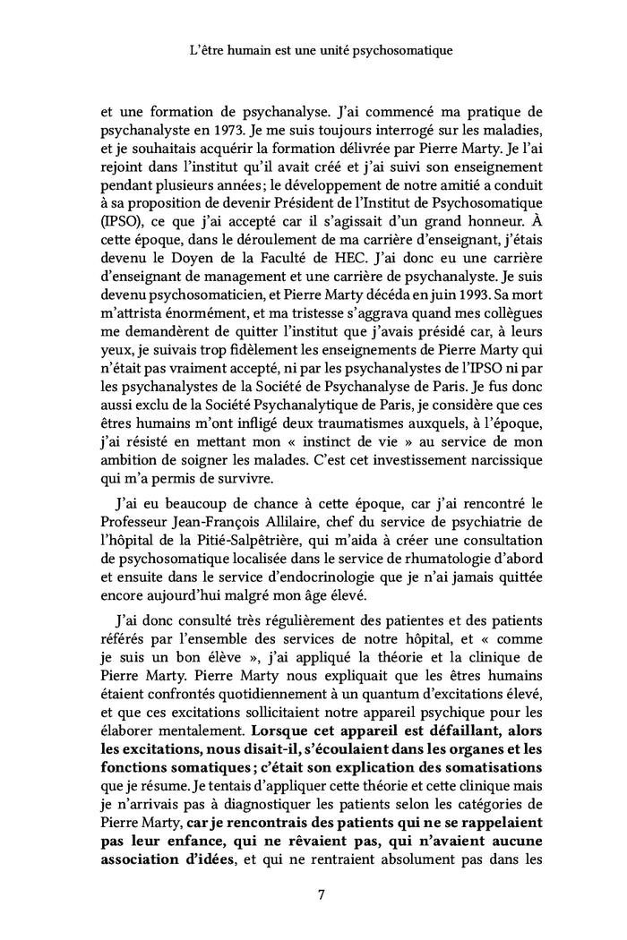 L'être humain est une unité psychosomatique