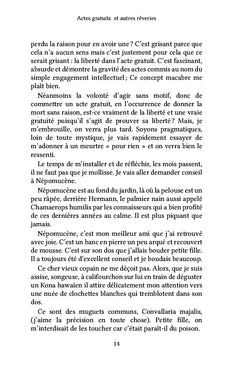 Actes gratuits et autres rêveries