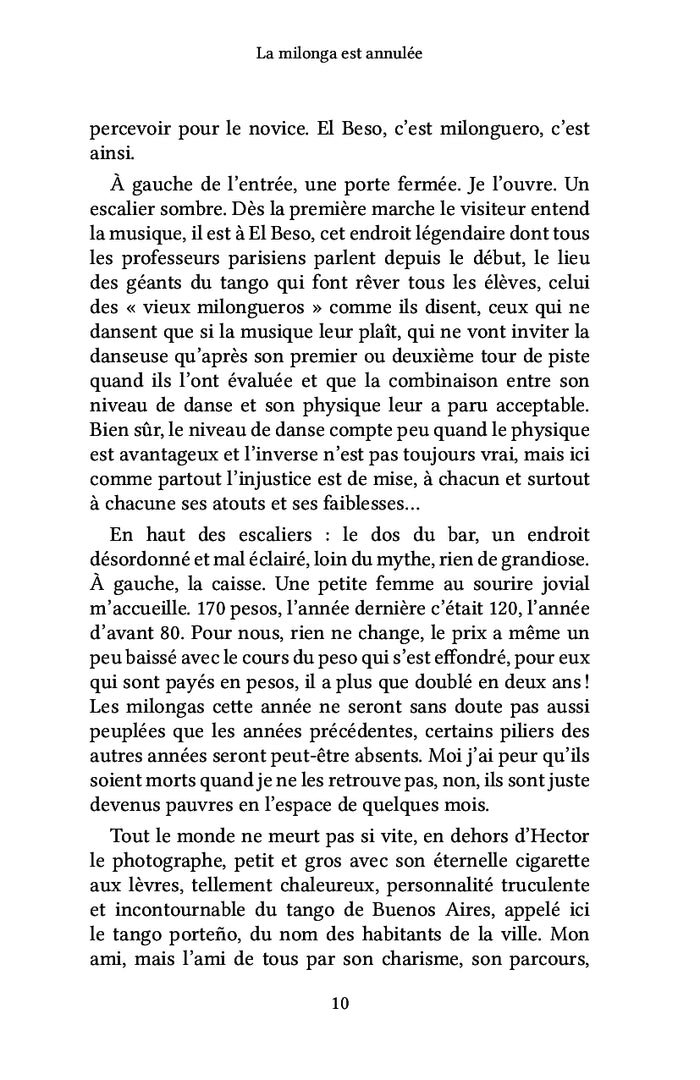 La milonga est annulée