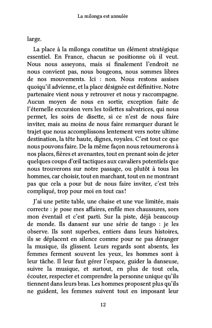 La milonga est annulée