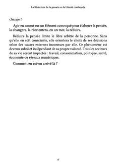 La Réduction de la pensée ou la Liberté confisquée