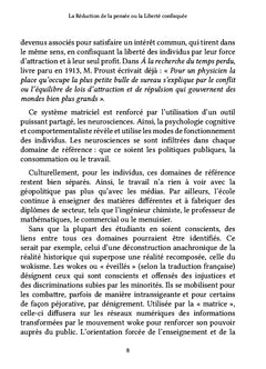 La Réduction de la pensée ou la Liberté confisquée