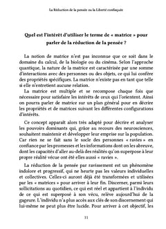 La Réduction de la pensée ou la Liberté confisquée