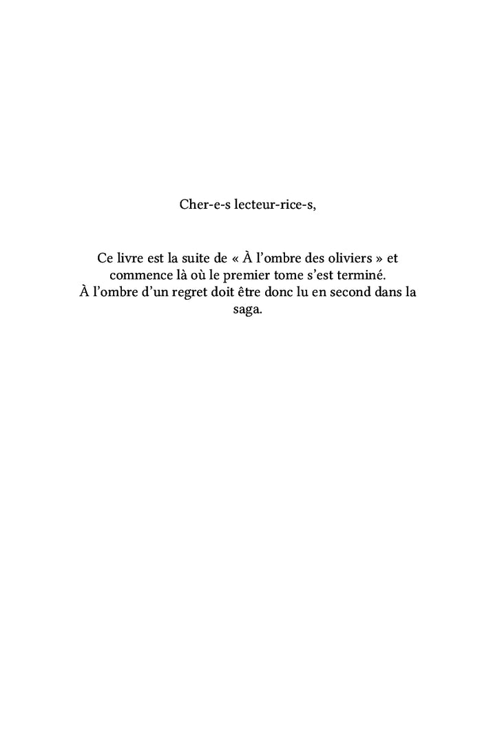 À l'ombre d'un regret