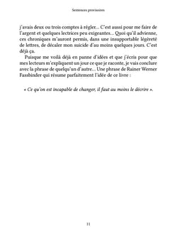 Sentences provisoires