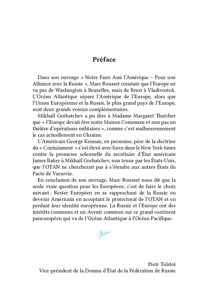 Notre faux-ami l'Amérique