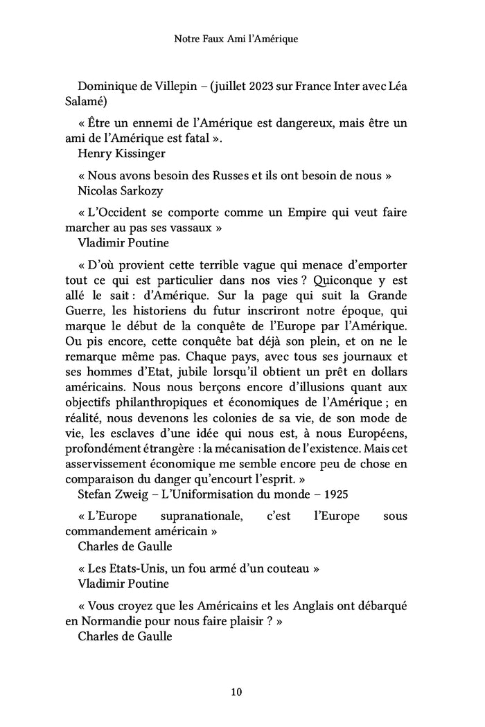 Notre faux-ami l'Amérique