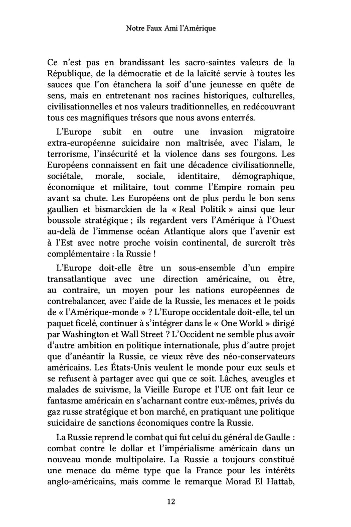 Notre faux-ami l'Amérique