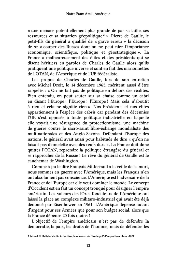 Notre faux-ami l'Amérique