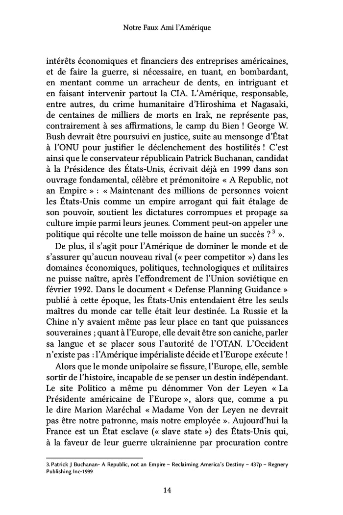 Notre faux-ami l'Amérique