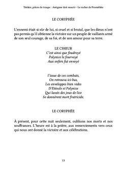 Théâtre, pièces de troupe : Antigone doit mourir - Le rocher de Prométhée