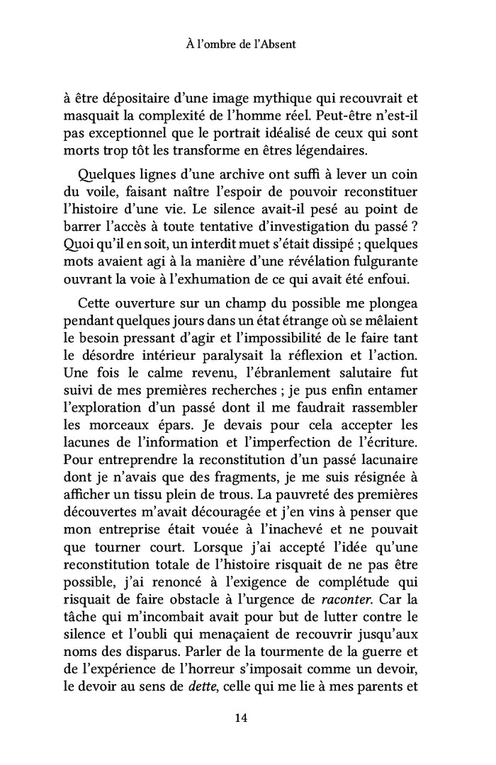 À l'ombre de l'Absent