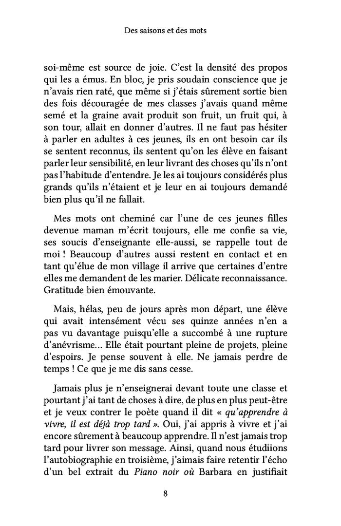 Des saisons et des mots