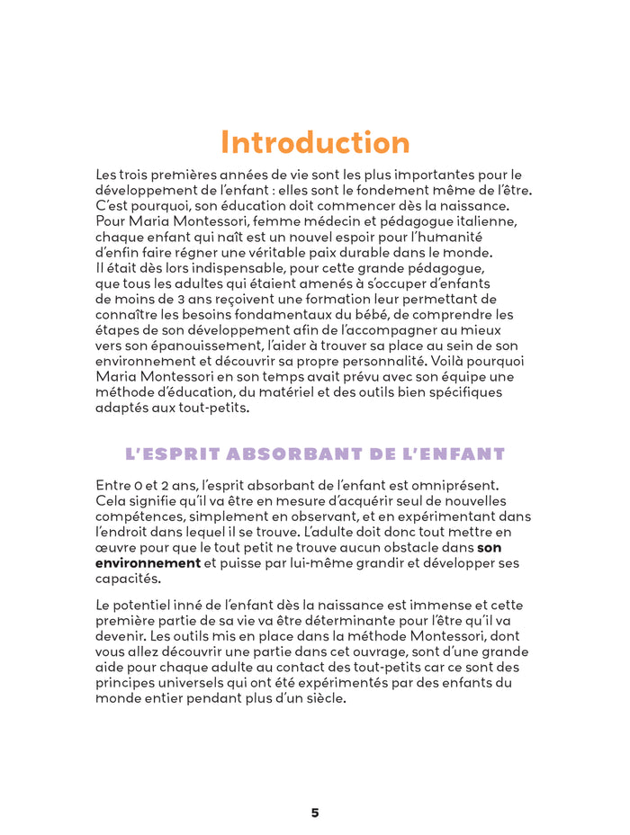 100 activités Montessori avec mon tout-petit 0-3 ans