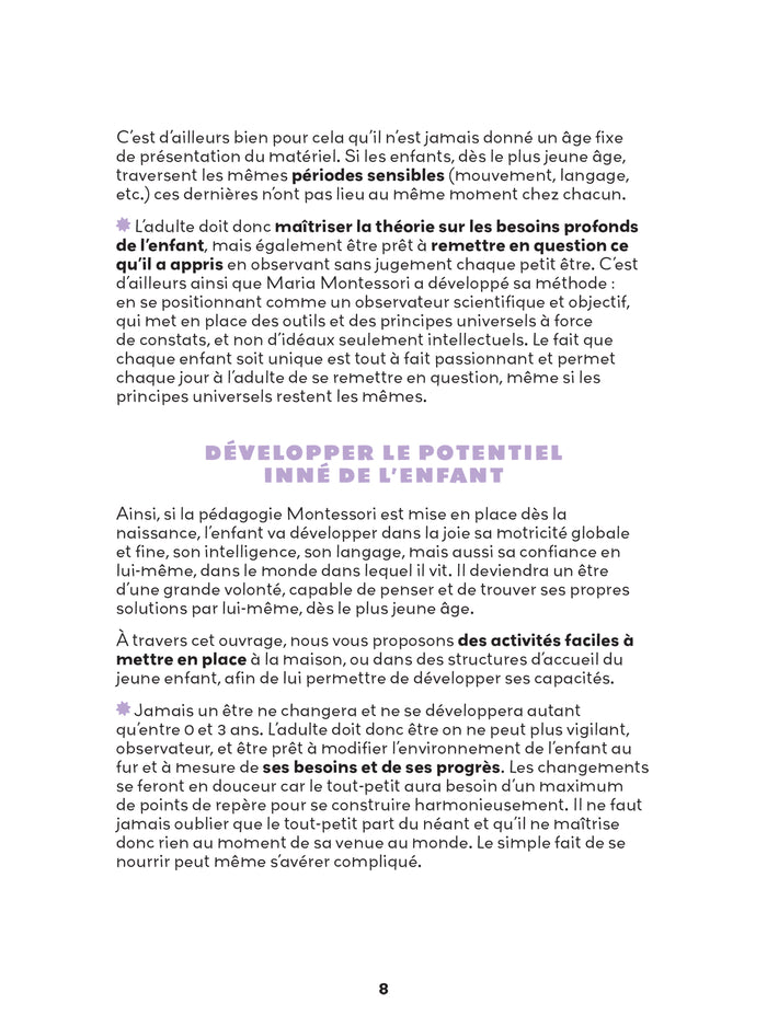 100 activités Montessori avec mon tout-petit 0-3 ans