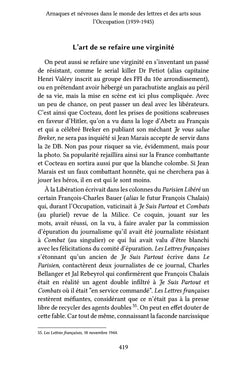 Arnaques et névroses dans le monde des lettres et des arts sous l'Occupation (1939-1945)