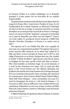 Arnaques et névroses dans le monde des lettres et des arts sous l'Occupation (1939-1945)