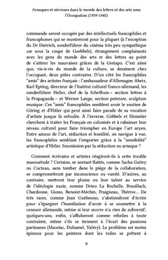 Arnaques et névroses dans le monde des lettres et des arts sous l'Occupation (1939-1945)