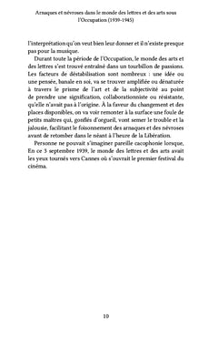 Arnaques et névroses dans le monde des lettres et des arts sous l'Occupation (1939-1945)