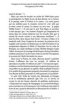 Arnaques et névroses dans le monde des lettres et des arts sous l'Occupation (1939-1945)