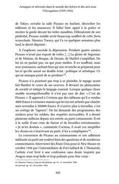 Arnaques et névroses dans le monde des lettres et des arts sous l'Occupation (1939-1945)