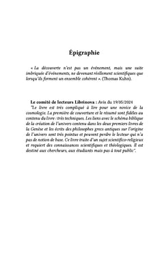 La Cosmologie selon les modèles bibliques et antiques