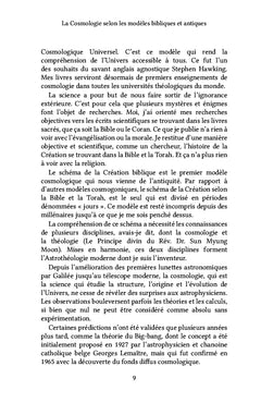 La Cosmologie selon les modèles bibliques et antiques