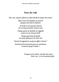 Mon coeur a éclaté en cent mots