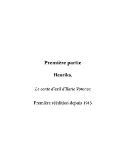 Henrika, le conte d'exil d'Ilarie Voronca