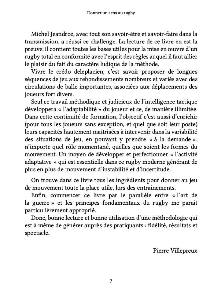 Donner un sens au rugby