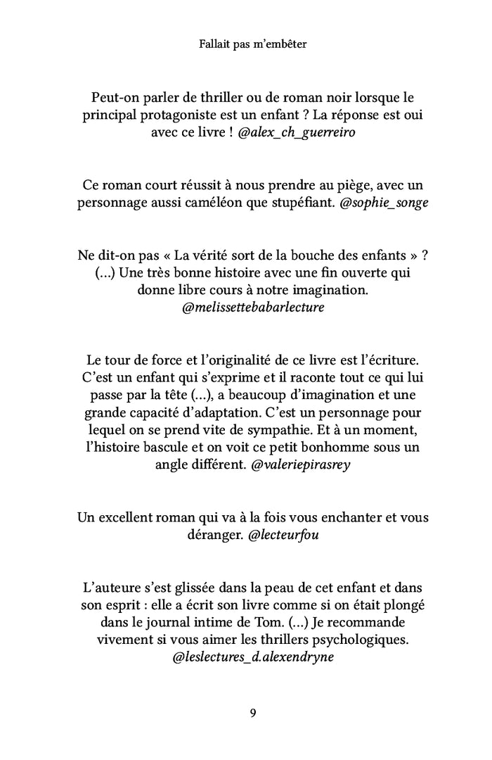 Fallait pas m'embêter