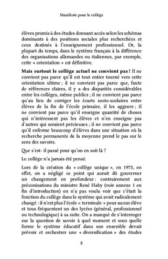 Manifeste pour le collège