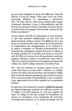 Manifeste pour le collège