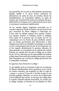 Manifeste pour le collège