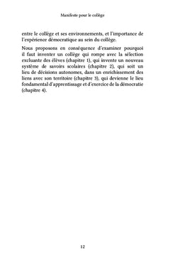 Manifeste pour le collège