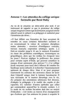 Manifeste pour le collège