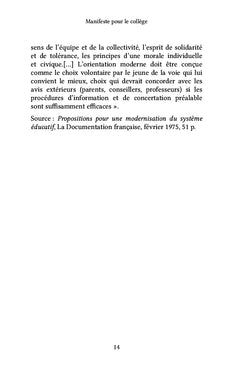 Manifeste pour le collège