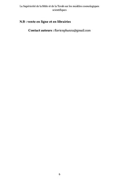 La Supériorité de la Bible et de la Torah sur les modèles cosmologiques scientifiques