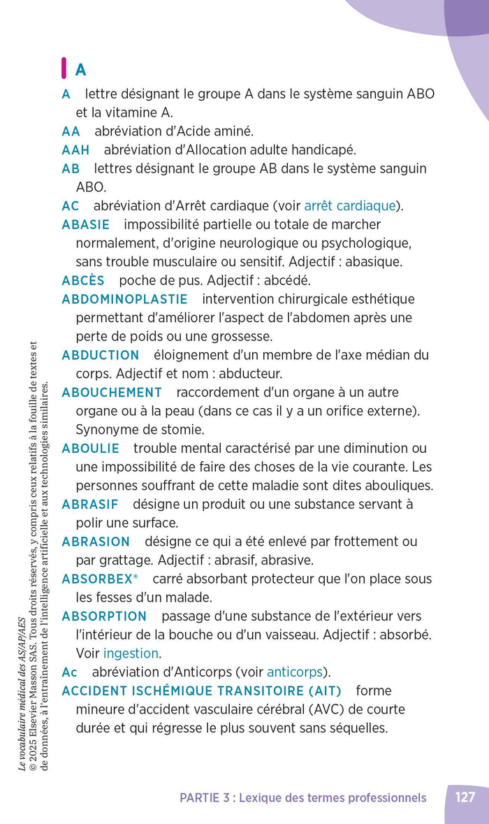 Le vocabulaire médical des AS/AP/AES